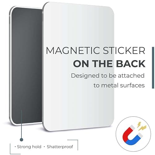 Mavoro Magnetic Locker Mirror | 7x9in Acrylic - Unbreakable | Sleek Frameless | Glassless Safety Kids Mirror (1 Pack) - 1 thumbnail 3