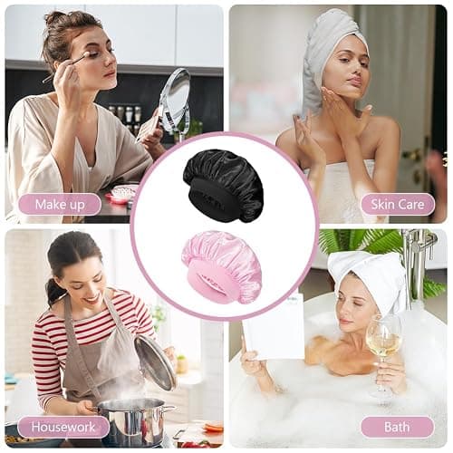 flintronic Satin Haarhaube, Satin Seiden Schlafmütze, Nacht Schlafhaube, Schlafhaube Haare Schützen, Satinhaube Zum Schlafen, Für Damen Und Mädchen thumbnail 6