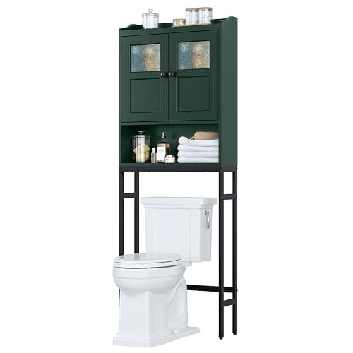 MXARLTR Over The Toilet Storage, Bathroom Over The Toilet Organizer, Above Toilet Storage with Double Doors and Soft Hinges Over Toilet Storage Shelf Over The Toilet Storage Cabinet (Forest Green) thumbnail 9