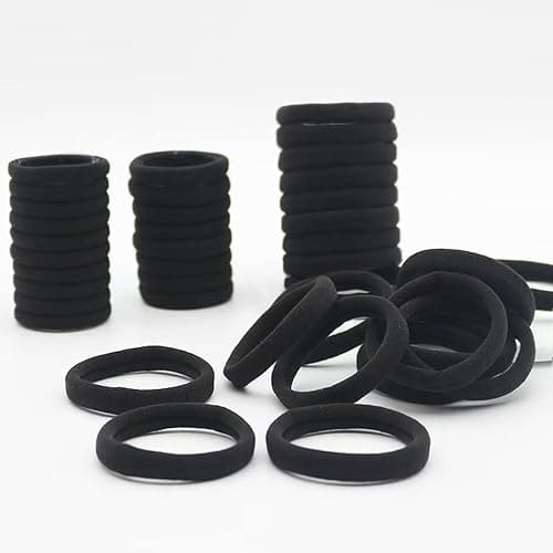 200PCS Black Hair Ties for Women & Girls Men Kids Toddler - Seamless, Thick, No Damage Elastic Hair Bands for Ponytails, Workouts, and Daily Use, Soft Seamless Nylon Hair Ties For Thick & Curly Hair. thumbnail 4