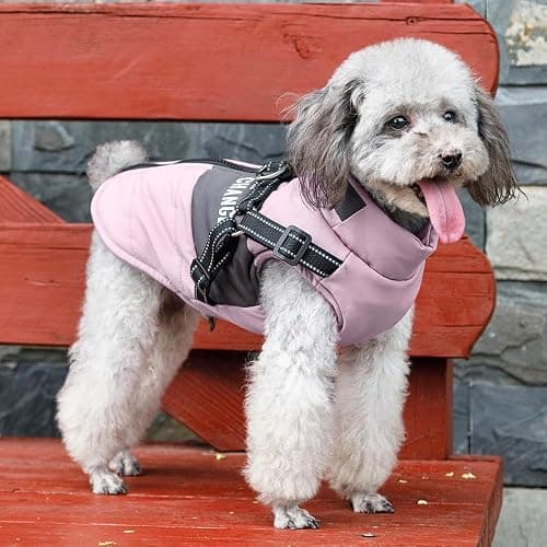 Oslueidy Vestes d'hiver pour Chiens, Manteaux Chauds pour Chiens Vêtements réfléchissants pour Chien Gilet imperméable pour Chiot avec Harnais pour Chiens de Petite et Moyenne Taille thumbnail 6