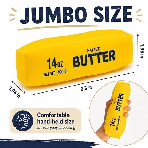 10 inch Jumbo Giant Butter Squishy, 14 oz Large Butter Squishies Stick, Big Soft Squeeze Stress Relief for Adults, Desk Office Home, Party Favor Gift (Jumbo Butter) thumbnail 3