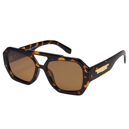 SOJOS Trendy Aviator Sunglasses for Womens Mens Polarized,Hexagonal Square Double Bridge Designer Inspired Sun Glasses SJ2288 - Image 1