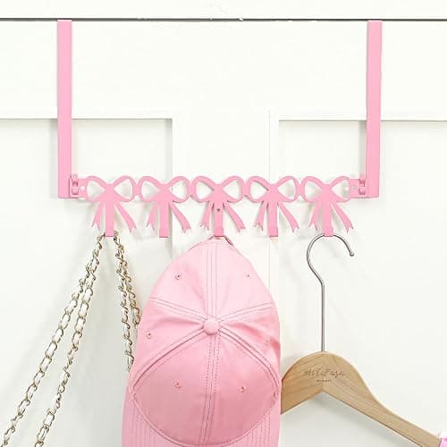 AceOrbit Pink Bow Over The Door Hooks Hanger thumbnail 2
