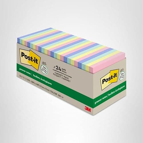 Post-it Greener Notes, 3x3 in, 24 Pads, America's #1 Favorite Sticky Notes, Sweet Sprinkles Collection, Pastel Colors, Clean Removal, 100% Recycled Material (654R-24CP-AP) thumbnail 7