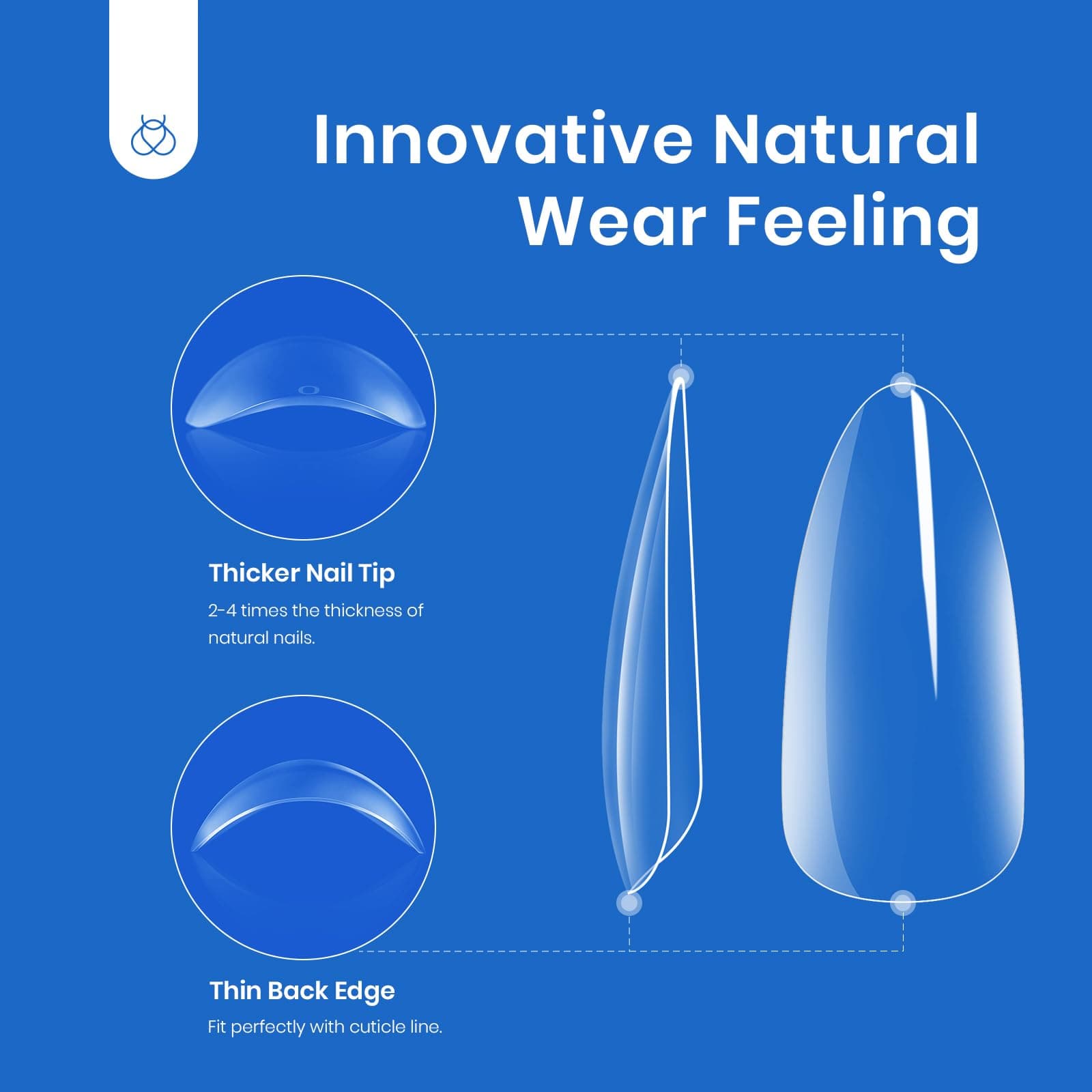 Beetles Gel Nail Tips Almond Medium Shape Nails, 500Pcs Pre Shaped Soft Nail Tips Clear Full Cover False Nails for Gel Nail Polish Soak Off Easy Nail Extensions Press on Nails thumbnail 4