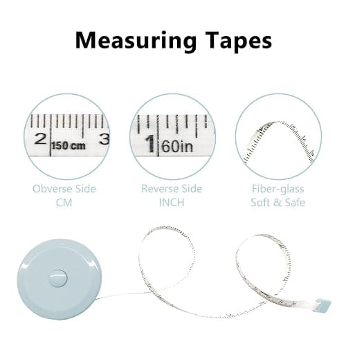 GDMINLO 3 Pack Tape Measure Measuring Tape for Body Fabric Sewing Tailor Cloth Knitting Craft Weight Loss Measurements Retractable 60-inch 1.5 Meter, Small Push ButtonDouble Scales Rulers thumbnail 3