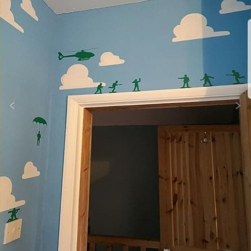 Army Men Wall Stickers Soldier Helicopter for Boy Kids Bedroom Decal Home Decor - Image 1