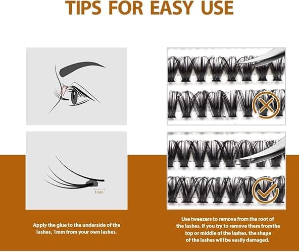 FANDIQ D Curl Cluster Lashes, Natural Fluffy Individual Eyelash Extensions 252PCS, 8-16mm Mix thumbnail 5