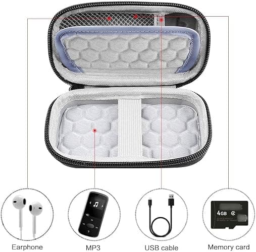 MP3 & MP4 Player Case for Luoran/for innioasis/for TIMMKOO/for MYMAHDI/for Phinistec/Music Players Bluetooth. MP3 Player for Kids Storage Box Fit for Earbuds, USB Cable and More (Bag Only) thumbnail 3