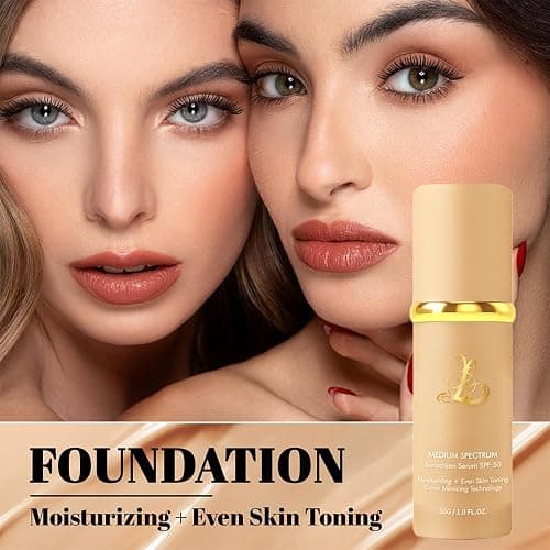 Foundation 4 in 1 - Color Changing Foundation, Medium Spectrum with SPF 50, Hypoallergenic Hydrating Liquid Concealer, Long-lasting & Waterproof Natural Finish - 1.0 fl oz thumbnail 7