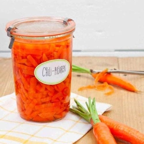 Weck Canning Jars 743-28.7 fl. oz Weck Mold Jars made of Transparent Glass - Eco-Friendly Canning Jar - Storage for Food, Yogurt with Air Tight Seal & Lid - 3/4 Liter Tall Jars Set - Set of (2 Jars) thumbnail 2