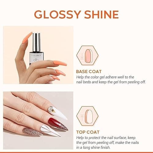 Modelones Top Coat Semipermanente 10ml No Wipe Top Coat UV LED Esmalte en Gel de Uñas para Uñas de Gel Nail Art Manicura thumbnail 6