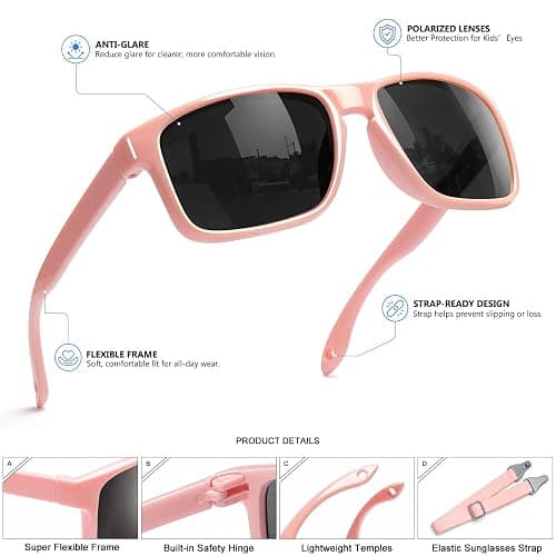 SEKKAF Baby Sunglasses for 0-24 Months,Polarized UV Protection Infant Newborn Sun Glasses for Boys Girls Lightweight Flexible thumbnail 6