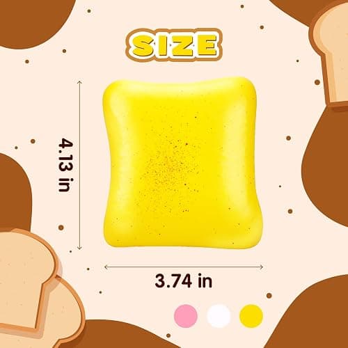 3 Pack Slow Rising Squishy Butter Bread, Realistic Bread Squishies with Butter Scent, Soft Sticky Squishy Toy, Stress Relief Fidget for Focus, Popular Squishies Gift Party Favor thumbnail 2