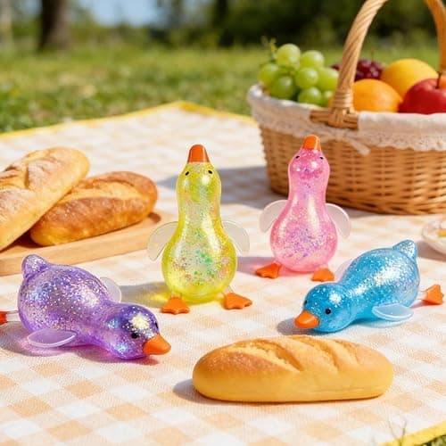Cute Duck Squish-y Sugar Stress Ball,Glitter Ducks,Soft Duck Stress Relief Sugar Ball Squish-y Ultra Squi-Shy,Moldable Slow Rise Relaxing Sensory Fidget Stresses for Anxiety Relief(Random,2Pcs) thumbnail 2