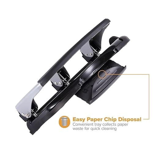 Bostitch Office EZ Squeeze Heavy Duty 3-Hole Punch for Home Office & School, 40-Sheet Capacity, One-Touch Reduced Force, Sleek Silver Design thumbnail 3