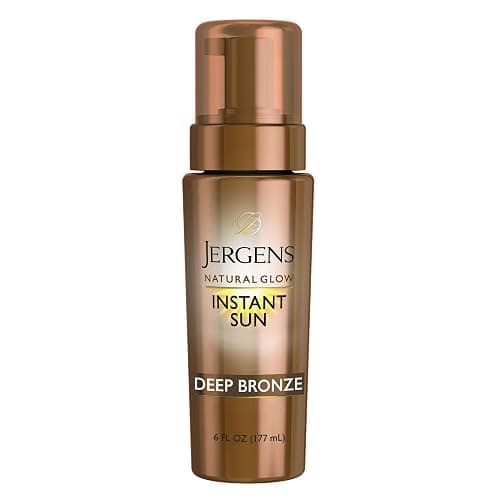Jergens Natural Glow Instant Sun Body Mousse, Self Tanner for Deep Bronze Tan, Sunless Tanning Body Bronzer for Natural Looking Color Instantly, 6 Oz - Image 1