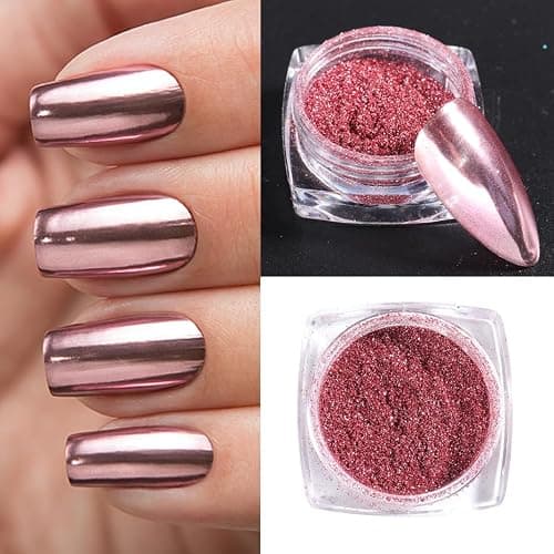 Metallic Mirror Chrome Nail Powder Set, 23 Colors Magic Mirror Y2K Gold Silver Decorations Rubbing Nail Art Glitter Pigment Flakes Manicure Accessories (23pcs Chrome Powder) thumbnail 5