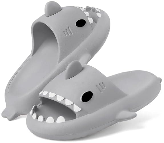 KVbabby Kids Shark Slides Boys Girls Toddlers Cloud Shower Slippers Cute Cartoon Open Toe Sandals Cushioned Thick Sole Beach Pool Shoes - Image 1