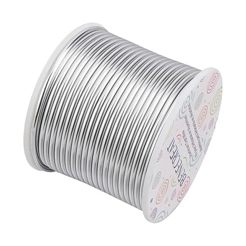 BENECREAT 10 Gauge Jewelry Craft Aluminum Wire 80 Feet Bendable Metal Sculpting Wire for Wedding Craft Floral Model Skeleton Making (Silver, 2.5mm) - Image 1