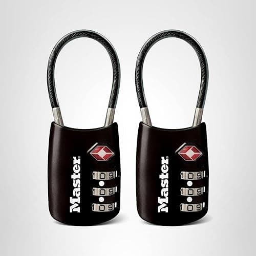 Master Lock Padlock, Set Your Own Combination TSA Locks for Luggage, Travel Zipper Lock with Cable Shackle is 1-3/16 in. Wide, Colors May Vary, 4688T, 2 Count (Pack of 1) thumbnail 10