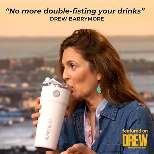Splitflask Stainless Steel Insulated Tumbler Cup with Straw & Sip Lid – Dual Drink 30oz Travel Mug for Hot & Cold Beverages, Leak-Resistant Coffee & Water Cup for Car, Gym, Work – BPA Free thumbnail 4