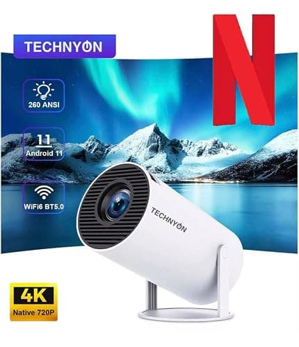 Technyon HY300 PRO+ 2025 | 1080P Full HD WiFi Projector with Android 11.0 – 12000 Lumens Portable Home Theater & Outdoor Movie Projector | Screen Mirroring for iOS/Android | Gaming & HDMI Compatible thumbnail 9