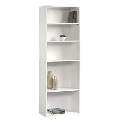 Sauder Beginnings 5-Shelf Bookcase, Bookshelf with Adjustable Storage Shelves, in Soft White thumbnail 4