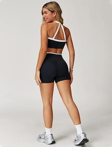 QBGJTD Two Piece Workout Sets For Women Tank Top Matching High Waist Booty Lifting Shorts Gym Yoga Active Wear Outfits thumbnail 5
