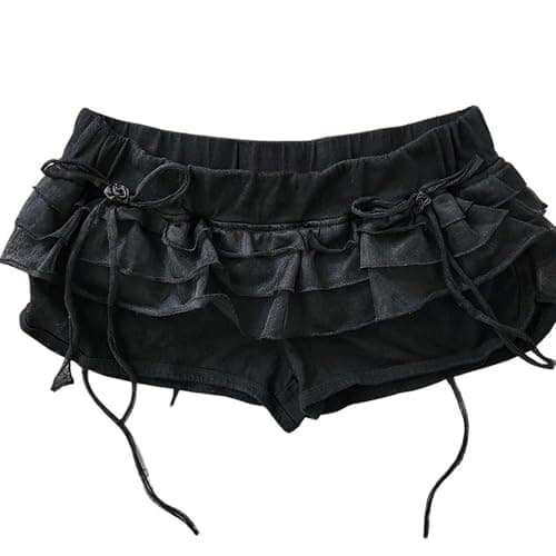 Xiulaiyi Gyaru Clothes Mini Skirt with Shorts Emo Scene Alt Grunge Shorts Mcbling Harajuku Vintage 2000s Clothing - Image 1