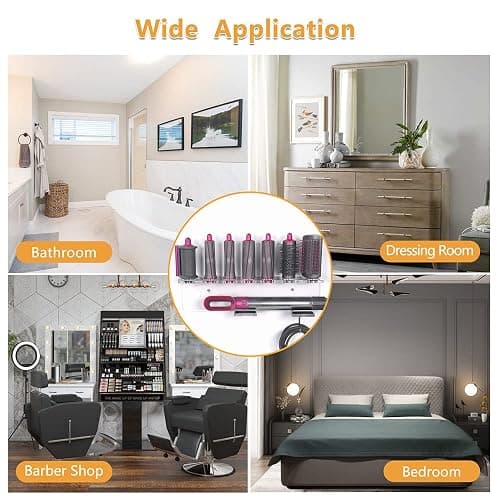 Affogato Wall Mount Holder Compatible with Dyson Airwrap Styler Accessories Acrylic Storage Holder Compatible with Dyson Airwrap Attachments Organizer Rack for Wand Barrels Brushes, Transparent Clear thumbnail 8
