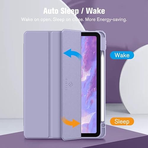 Fintie Hybrid Slim Case for iPad Air 11-inch M3 (2025) / M2 (2024), iPad Air 5th (2022) / 4th Generation (2020) 10.9 Inch - Shockproof Cover with Clear Back Shell & Pencil Holder, Lilac Purple thumbnail 3