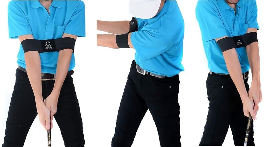 LANJAO Golf Swing Trainer Aid,Swing Correcting Arm Band, Swing Easy Black thumbnail 2