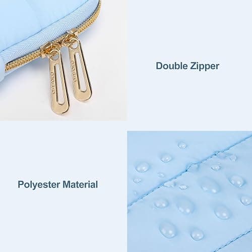 MOSISO 13.3 inch Laptop Case, 13-13.3 inch Puffy Laptop Sleeve Compatible with MacBook Air 13 13.6 M4 M3 M2 M1/Pro 13/Pro 14, HP Dell ASUS Lenovo,Polyester Horizontal Bag with Small Case, Air Blue thumbnail 4