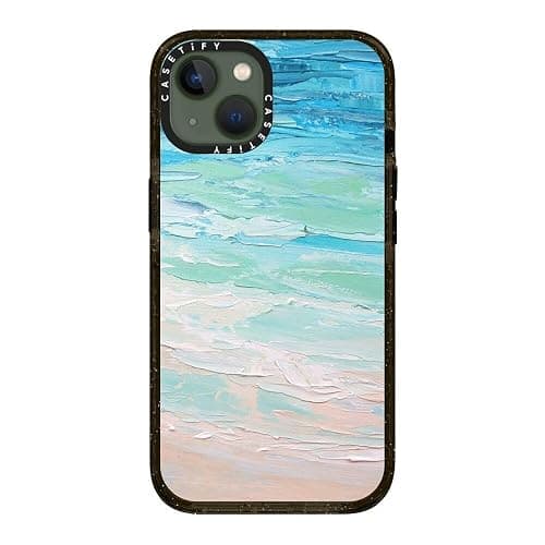 CASETiFY Impact Case for iPhone 13 [8.2ft 4X Military Grade Drop Protection/Compatible with Magsafe] - Ocean Tides - Clear Black - Ocean Tides - iPhone 13 (6.1") thumbnail 3