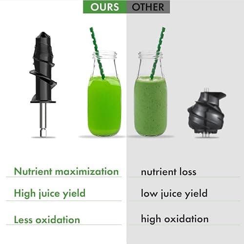 Heiolkako Masticating Juicer Attachment for KitchenAid Stand Mixer, Cold Press Juicer machines with Dual Feed Chute, Slow Masticating Juicer, Attachment for Kitchenaid Mixers thumbnail 5