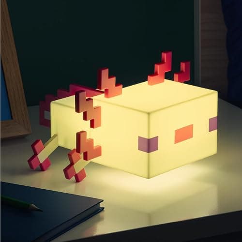 Paladone Minecraft Axolotl Light - Officially Licensed, Five Color Modes, Minecraft Lamp to Decorate Your Gaming Desk or Night Stand, Bedroom Decor for Minecraft Gamers, Battery Powered thumbnail 2