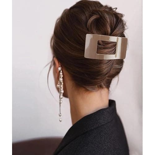 Velscrun Flat Hair Clips for Women Girls, Matte Lay Flat Claw Clips, Strong Hold Large Side Hair Clip All Hair Types, French Duck Billed Non Slip Grip Daily Styling Hair Jaw Claw Clip Natural Color thumbnail 4