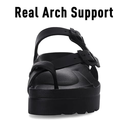 Goosecret Women's Platform Sandals with Arch Support Comfortable Foam Slides Summer Beach Sandals with Adjustable Buckle thumbnail 4