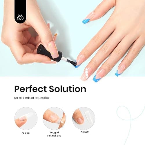 Beetles 9 in 1 Nail Glue Gel for Nail Tips and Clear Acrylic Nails Long Lasting, Curing Needed UV Extension Glue for False Nail Tips and Press on Nails, Christmas Nail Art thumbnail 6