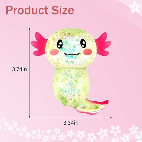 Sezua Squishy Fidget Stress Ball - Taba Squishies Squeeze Sensory Axolotl Toys, Axolotl Squishy Sugar Stress Ball Toys for Adults Kid, Glitter Salamander Gift for Party Birthday Christmas thumbnail 3