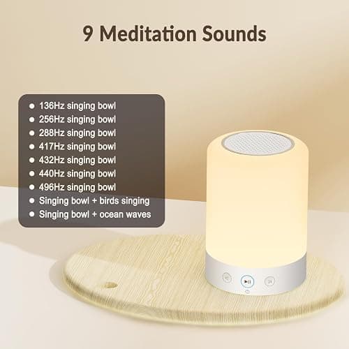 Quietbliss Automatic Tibetan Meditation Bowl- Portable Rechargeable with 9 Tones, NightLight & Voice Timer for Yoga, Sleep,Chakra & Stress Relief thumbnail 2