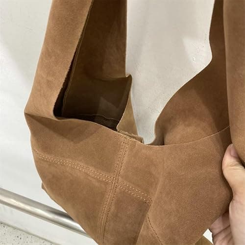 2 Pcs Slouchy Hobo Bags Women Underarm Shoulder Bag Crescent Satchels Crossbody Purse Top-Handle Travel Tote Handbag - Coffee thumbnail 4