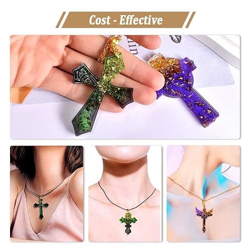 SWUAVD Cross Resin Molds, 9×7inch Epoxy Resin Cross Molds Silicone Molds for Keychain DIY Craft Necklace Jewelry Pendant Making Halloween Gifts thumbnail 6