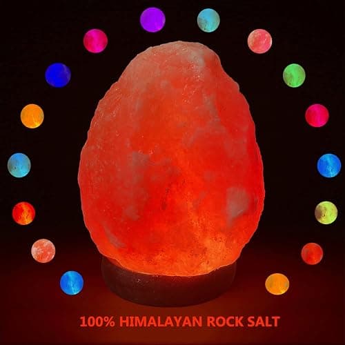 gudong Himalayan Crystal Rock Salt Lamp 16 Colors with Remote Control Prime Quality 100% Original Natural USB Pink Himalayan Salt Lamp,Handcrafted with Wooden Base (4.7 inch 1.5 lbs) thumbnail 5