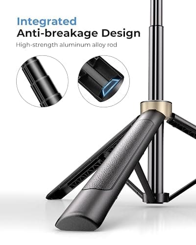 72" Phone Tripod, Tripod for iPhone with Wireless Remote Control, Portable Selfie Stick for iPhone, Live Streaming, Video Recording, Compatible with Cell Phones, Cameras thumbnail 3