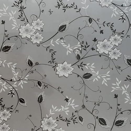 Hoonng Window Privacy Film for Glass, Floral Removable Static Film, 17.5x78.7 Inch thumbnail 7