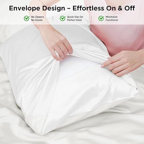 Utukky 100% Mulberry Silk Pillowcase 22 Momme - Ultra Premium 6A Grade Silk Pillow Case - Envelope Enclosure - Breathable Cooling Pillow Cover thumbnail 6