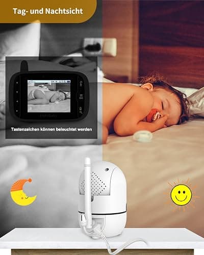 HelloBaby Baby Monitor,Upgrade Baby Monitor with Camera and Night Vision,No Wifi,355°/120° Remote Pan Tilt Camera 2x Zoom, ECO Mode,2-way talk,Up to 1000ft,Temperature thumbnail 4